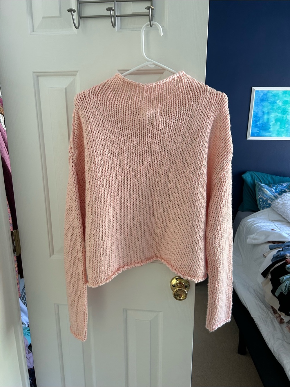 Free People Opal Rollneck Knit Jumper Sweater Silver Peony - Picture 3 of 3